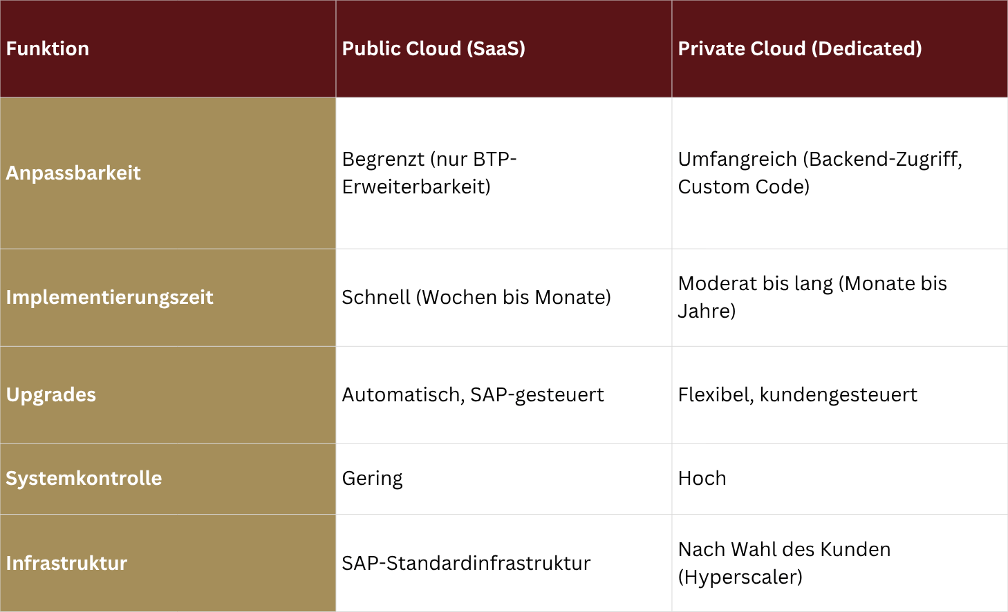 Public cloud vs. privtae cloud in sap